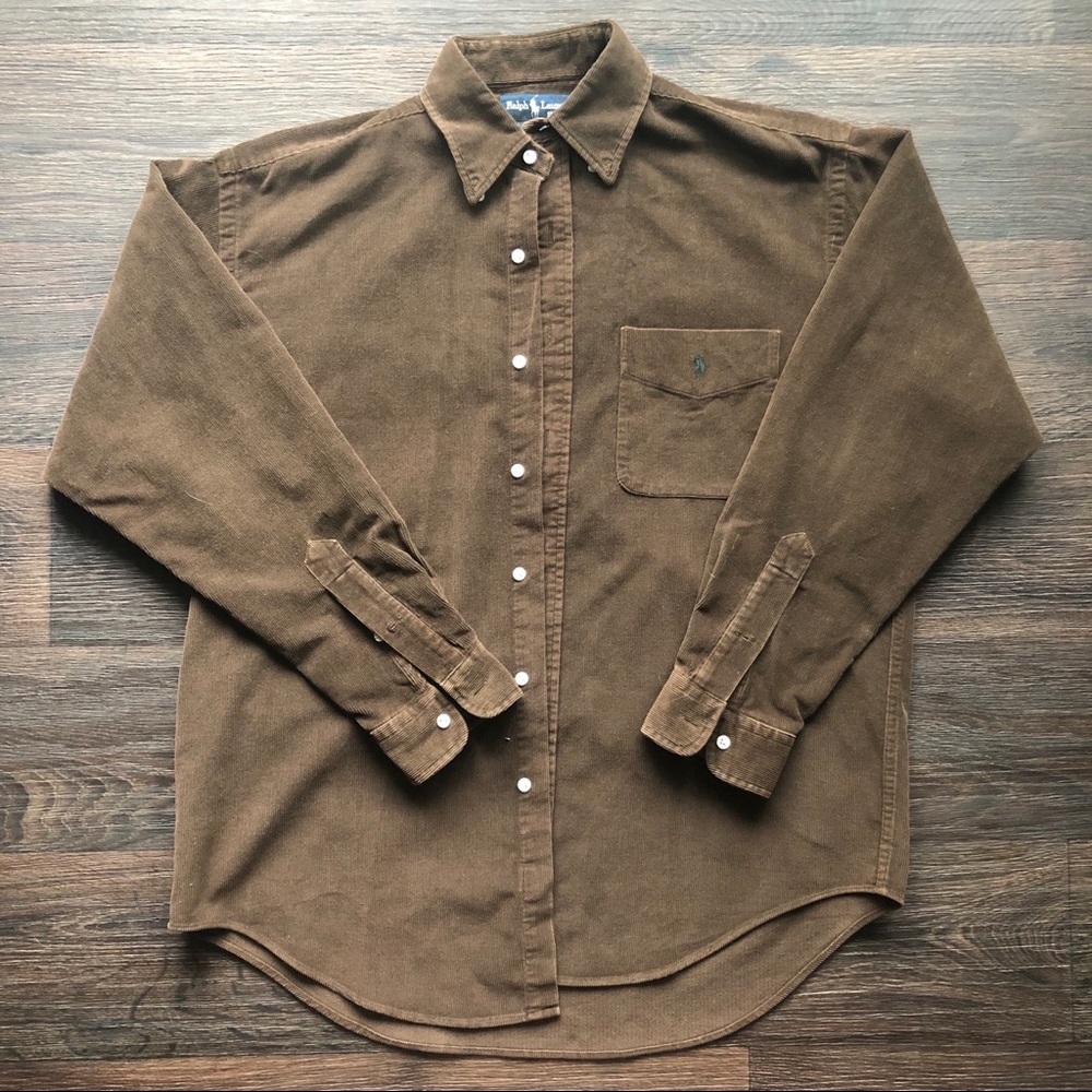 Polo Ralph Lauren Brown Corduroy Button Down SM